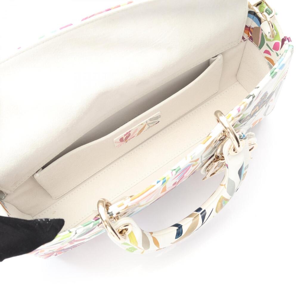 Dior LadyJoy Cannage Leather Handbag White Multicolor - Picture 3 of 5